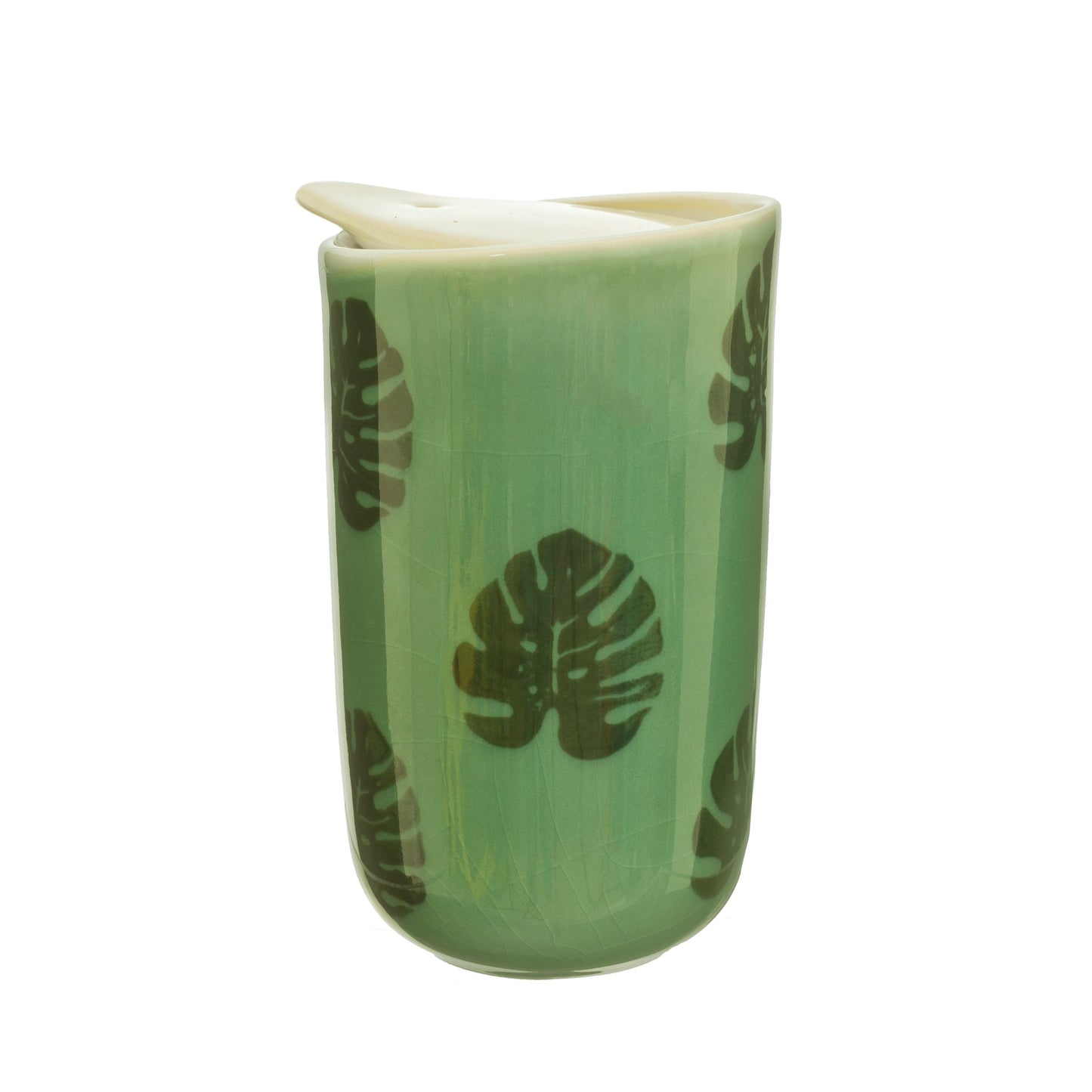 Monstera Leaf Ceramic Reusable Travel Mug