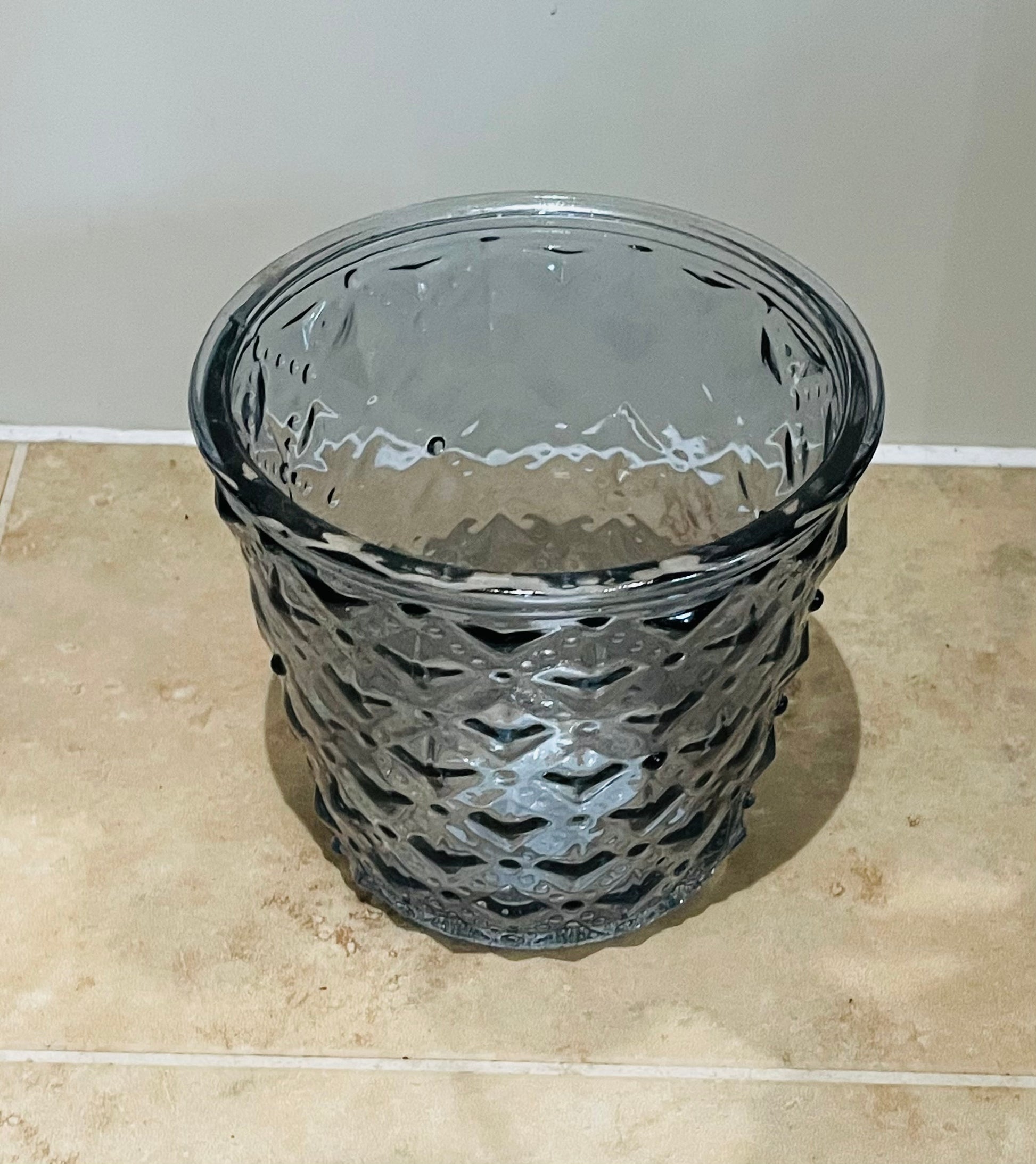 Blue Glass Cover Pot