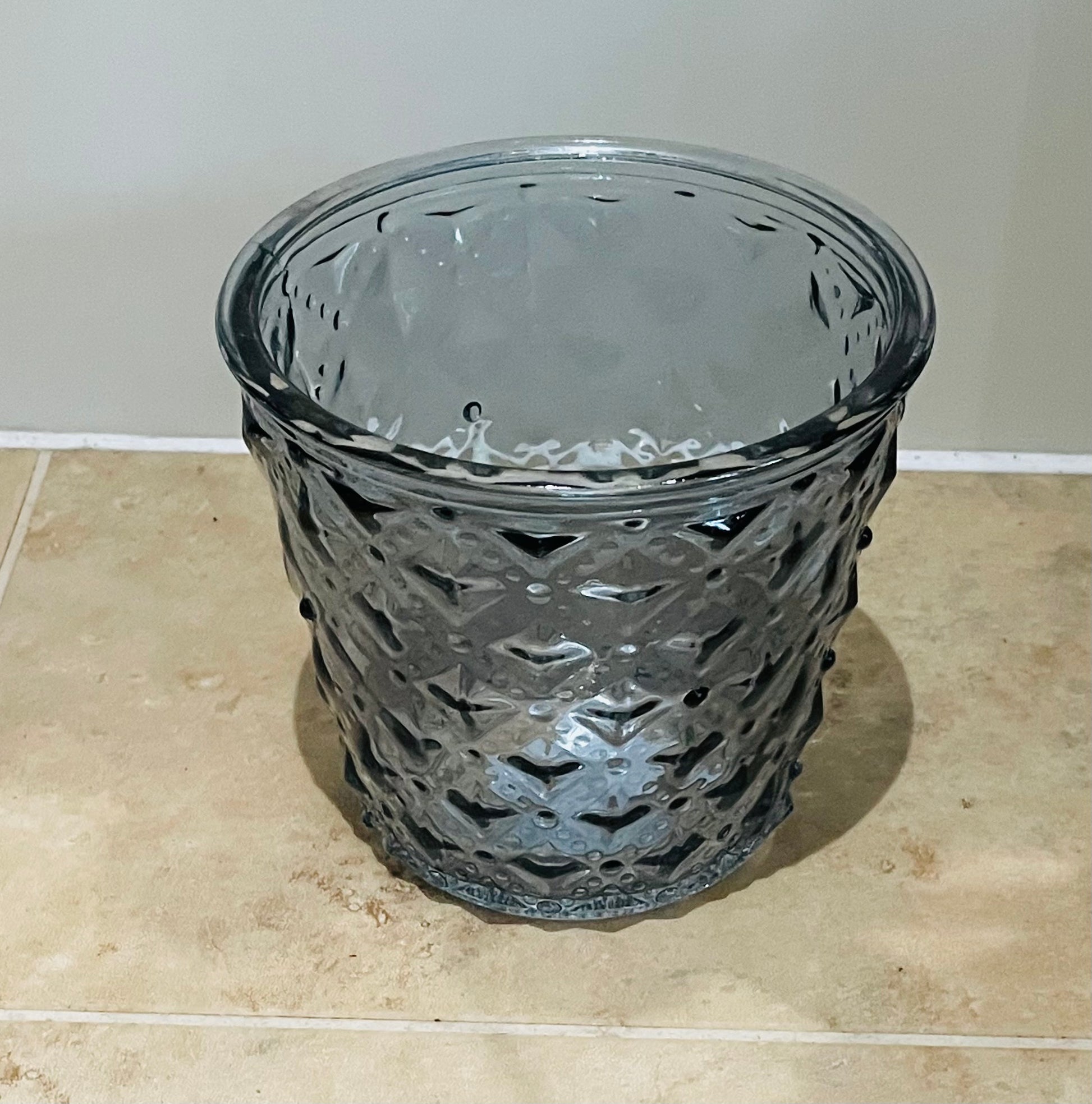 Blue Glass Cover Pot